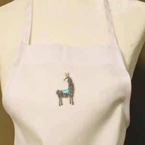 NEW Kids Child Apron with Gray Llama Appliqué
